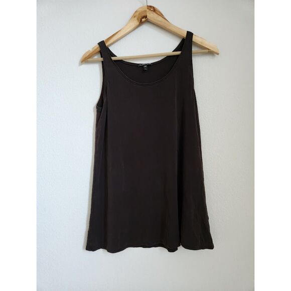 Eileen Fisher 100% Silk Sleeveless Tank Top in Brown | Size XS - Picture 1 of 8